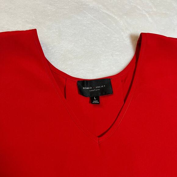 Romeo & Juliet Couture V-Neck High Low Hem A-Line Tunic Size Large Holidays - Picture 3 of 8
